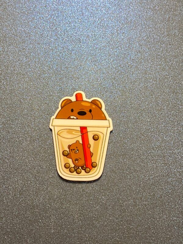 Cat Drinking Boba Bubble Tea 3PC Shoe Charms - RESIN - Image 2