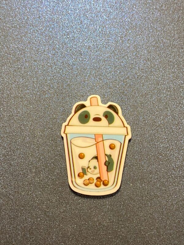 Cat Drinking Boba Bubble Tea 3PC Shoe Charms - RESIN - Image 3