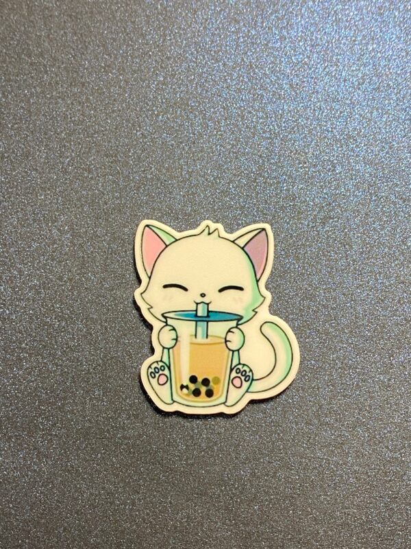 Cat Drinking Boba Bubble Tea 3PC Shoe Charms - RESIN - Image 4