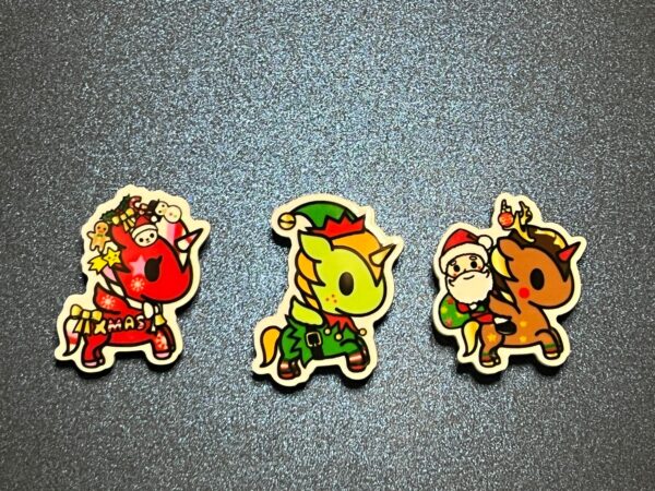 Tokidoki Unicorns Christmas Theme Elf Santa 3PC Shoe Charms - RESIN