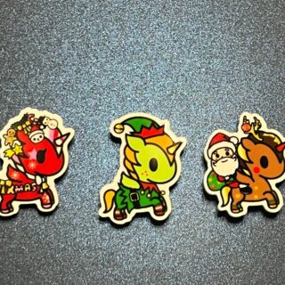Tokidoki Unicorns Christmas Theme Elf Santa 3PC Shoe Charms - RESIN