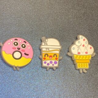 Donut, Boba, Ice Cream 3PC Soft PVC Shoe Croc Charms