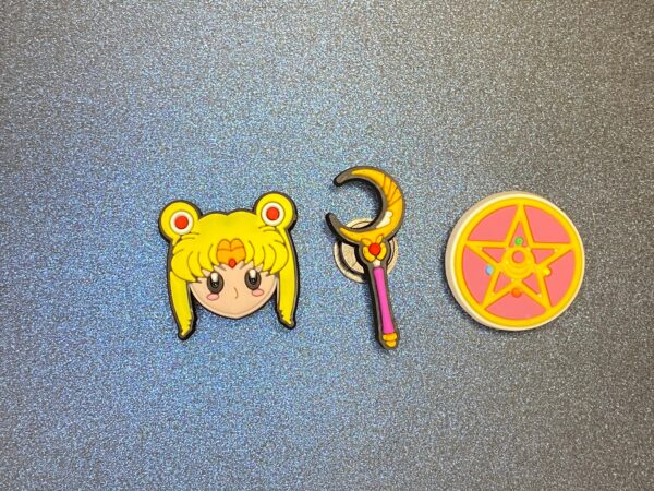 Sailor Moon, Wand, Symbol 3PC Soft PVC Shoe Croc Charms