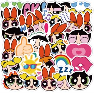 40 Count - Random Powerpuff Character Vinyl Stickers