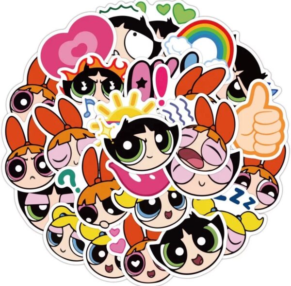 40 Count - Random Powerpuff Character Vinyl Stickers - Image 2