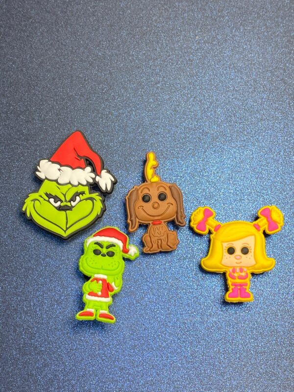 The Grinch 4PC Soft PVC Shoe Croc Charms