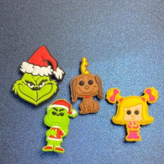 The Grinch 4PC Soft PVC Shoe Croc Charms