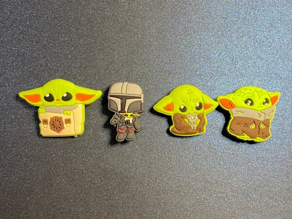 4PC Mandalorian and Baby YodaShoe Charms - Soft PVC