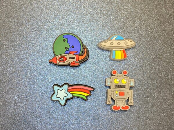 Space and Robot - 4PC Soft PVC Shoe Croc Charms