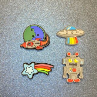 Space and Robot - 4PC Soft PVC Shoe Croc Charms