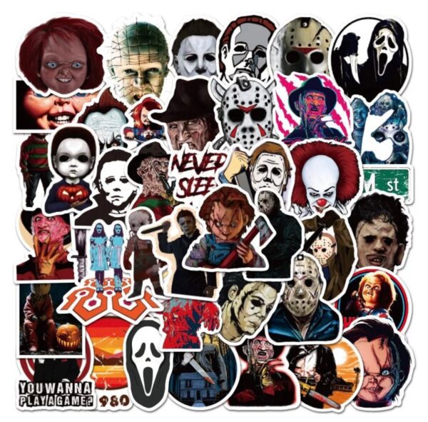 50 Count - Random Halloween Character Vinyl Stickers