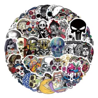 50 Count - Random Skulls Vinyl Stickers