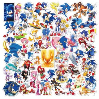 50 Count - Sonic the Hedgehog Tails Knuckles Eggman Character Vinyl Stickers