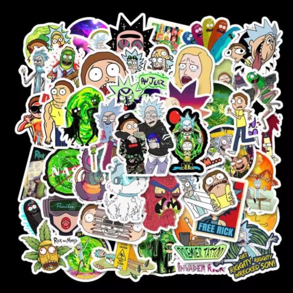 50 Count - Random Rick & Morty Vinyl Stickers - Image 2