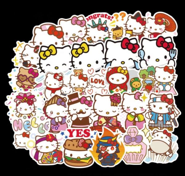 50 Count - Random Japanese Character Vinyl Stickers - Image 2