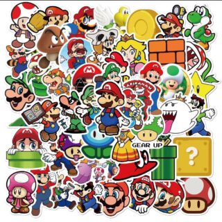 50 Count - Super Mario Brothers Character Vinyl Stickers