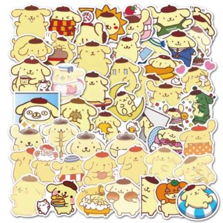 50 Count - Sanrio Pompompurin Hello Kitty Japanese Character Vinyl Stickers