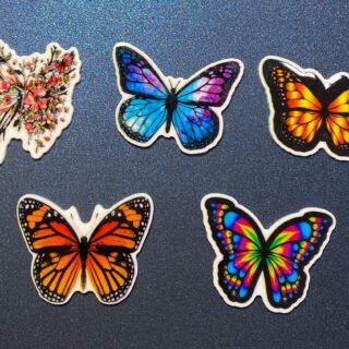 Colorful Butterflies 5PC Shoe Charms - RESIN