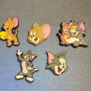 Tom and Jerry 5PC Soft PVC Shoe Croc Charms