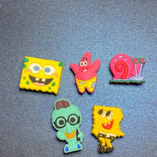 SpongeBob 5PC Soft PVC Shoe Croc Charms Sponge