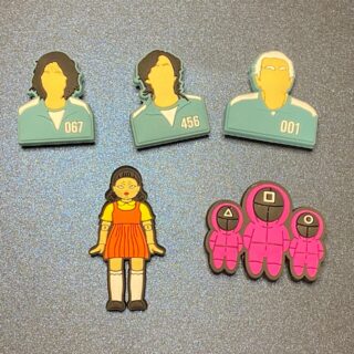 Squid Game 5PC Soft PVC Shoe Croc Charms Set A