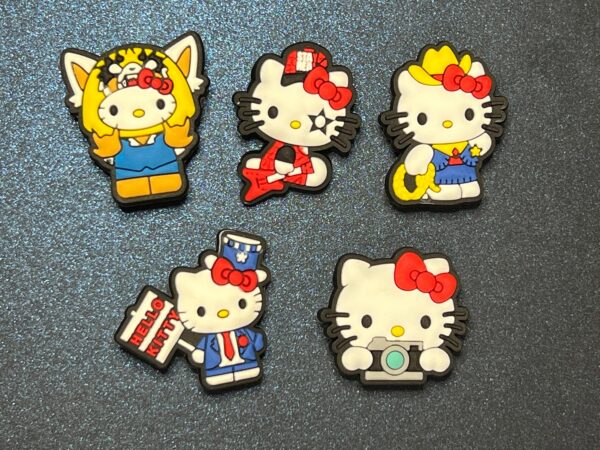 Hello Kitty in Costume 5PC Soft PVC Shoe Croc Charms