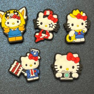 Hello Kitty in Costume 5PC Soft PVC Shoe Croc Charms