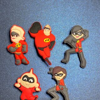 The Incredibles 5PC Soft PVC Shoe Croc Charms