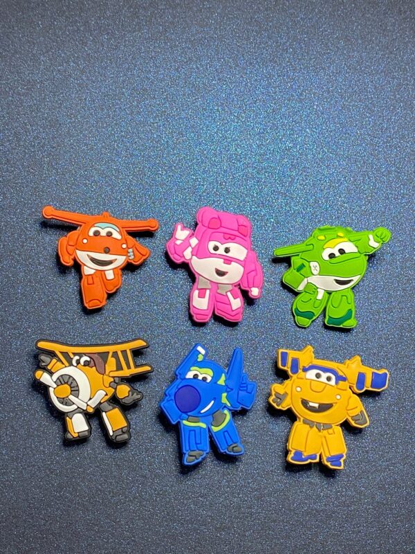 Super Wings! 6PC Soft PVC Shoe Croc Charms