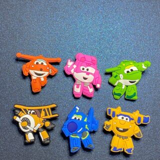 Super Wings! 6PC Soft PVC Shoe Croc Charms