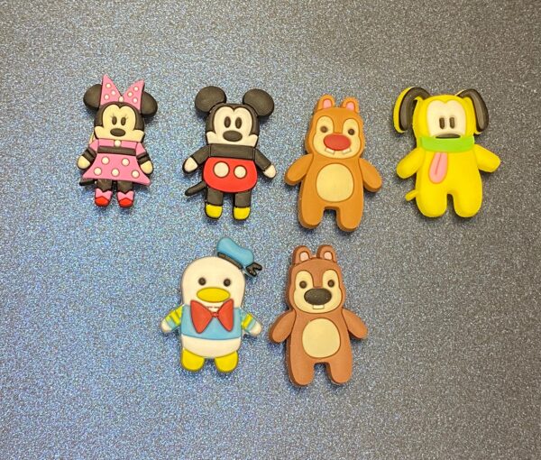 Disney Character Miniatures 6PC Soft PVC Shoe Croc Charms Jibbitz