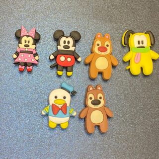 Disney Character Miniatures 6PC Soft PVC Shoe Croc Charms Jibbitz