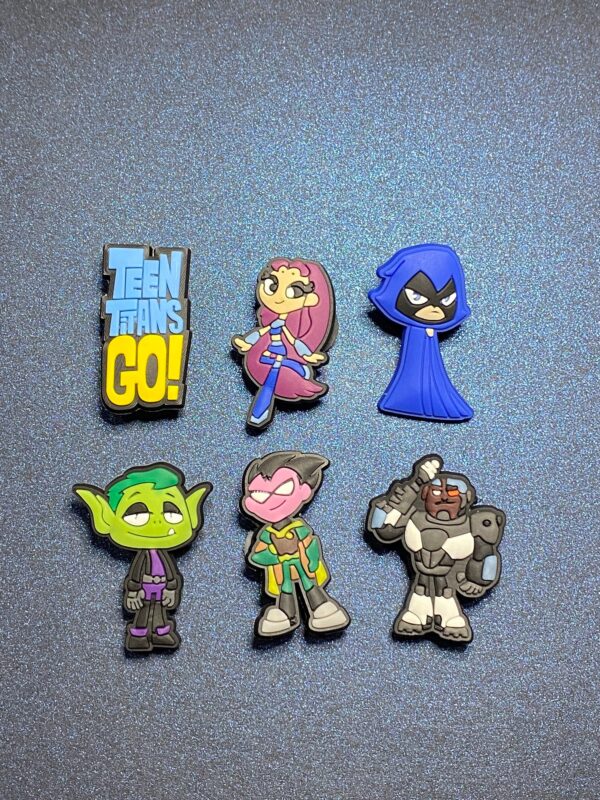 Teen Titans 6PC Soft PVC Shoe Croc Charms