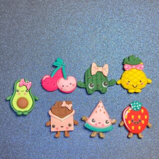 7PC Shoe Charms - Fruit Planer 3D Resin