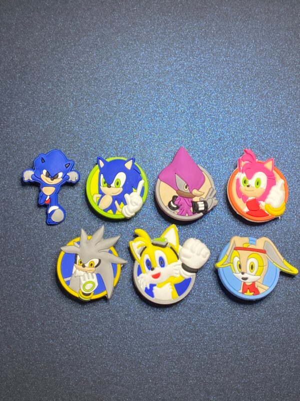 Sonic the Hedgehog 7PC Soft PVC Shoe Croc Charms