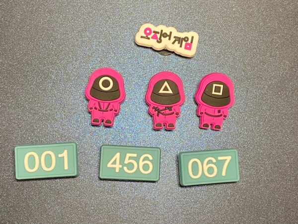 Squid Game 7PC Soft PVC Shoe Croc Charms