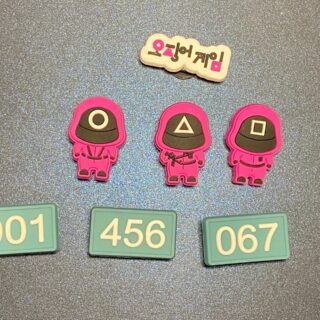 Squid Game 7PC Soft PVC Shoe Croc Charms