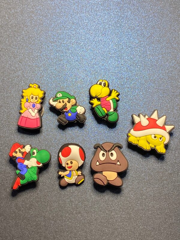 Super Mario 7PC Soft PVC Shoe Croc Charms Jibbitz