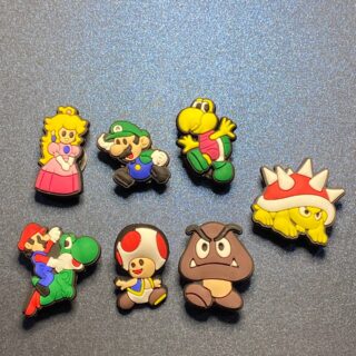 Super Mario 7PC Soft PVC Shoe Croc Charms Jibbitz