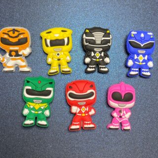 Power Rangers 7PC Soft PVC Shoe Croc Charms