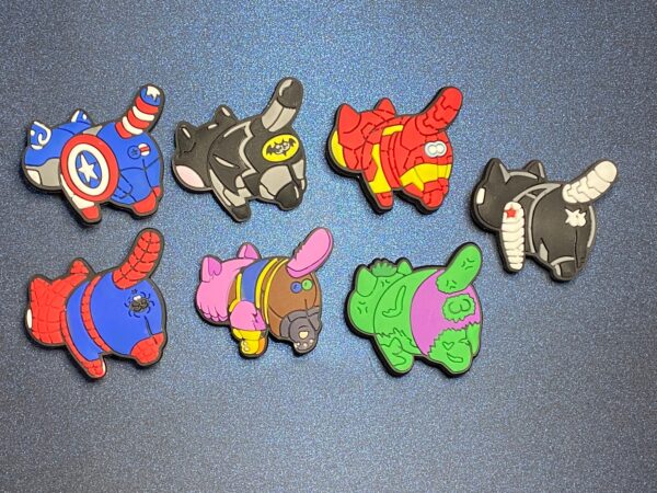 Marvel Avenger Cats 7PC Soft PVC Shoe Croc Charms