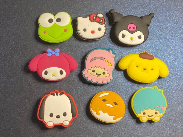 Hello Kitty Heads 9PC Soft PVC Shoe Croc Charms