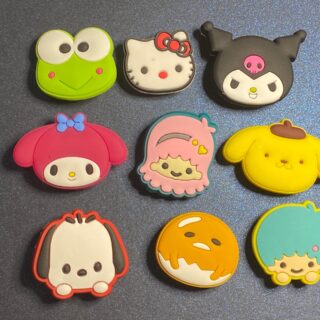 Hello Kitty Heads 9PC Soft PVC Shoe Croc Charms