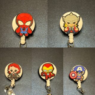 Avengers inspired characters- alligator clip - badge reel