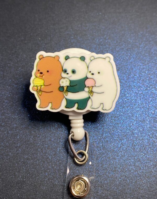 Bear characters- alligator clip - badge reel - Image 2