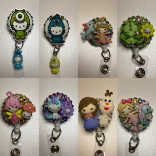 Bedazzled badges - alligator clip - badge reel