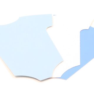 Blue & Glitter White Baby Onesie cutout 5" x 4"
