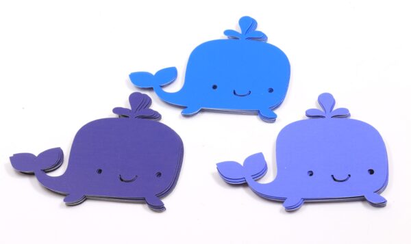 Blue Paper Whale Cutout - 30 count