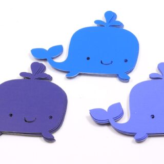 Blue Paper Whale Cutout - 30 count
