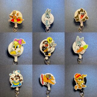 Cartoon Characters - alligator clip - badge reel